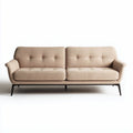 Divano in tessuto beige con struttura in metallo nero dimensioni 200 x 90 x 85cm