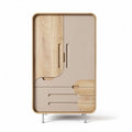 Armadio bianco con ante e cassetti in legno dimensioni 80 x 40 x 150cm