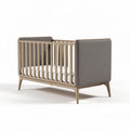 Culla in legno con rivestimento grigio 120 x 60 x 90 cm per bambini