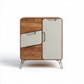 Mobiletto moderno in legno di noce con anta e cassetto 60 x 40 x 80cm