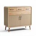 Mobiletto in legno con tre cassetti e anta a battente colore beige 80 x 40 x 90cm