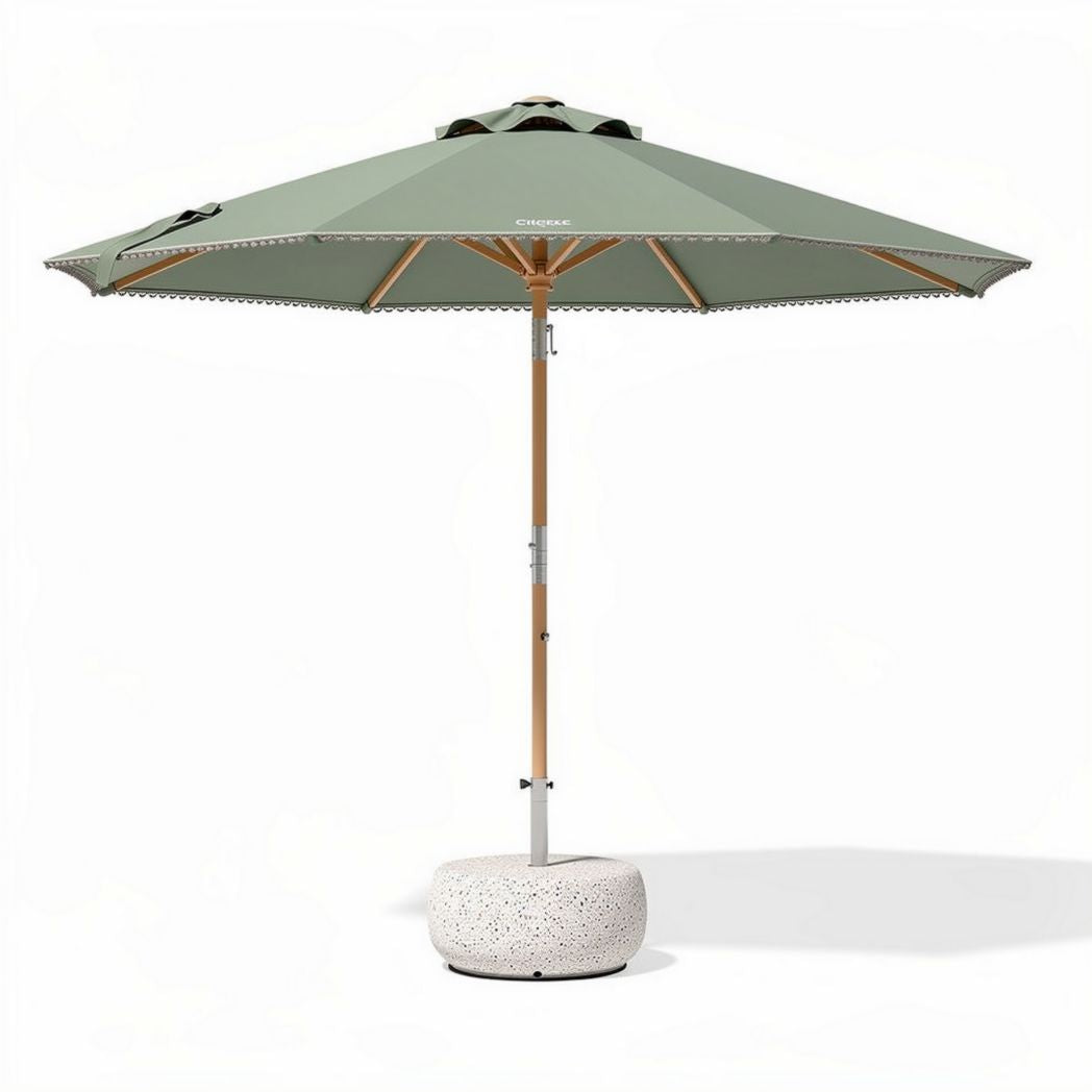 Ombrellone da giardino con struttura in alluminio e copertura in poliestere 240 x 240 x 250cm beige