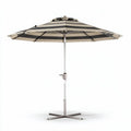 Ombrellone da giardino con struttura in alluminio e tessuto a strisce 200 x 200 x 250cm